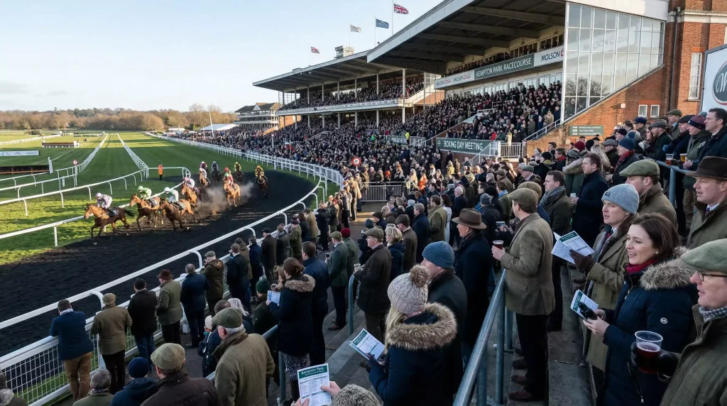 Kempton Park grandstand crowd on Boxing Day