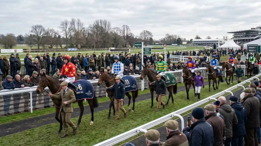 King George runners in the paddock at Kempton Park